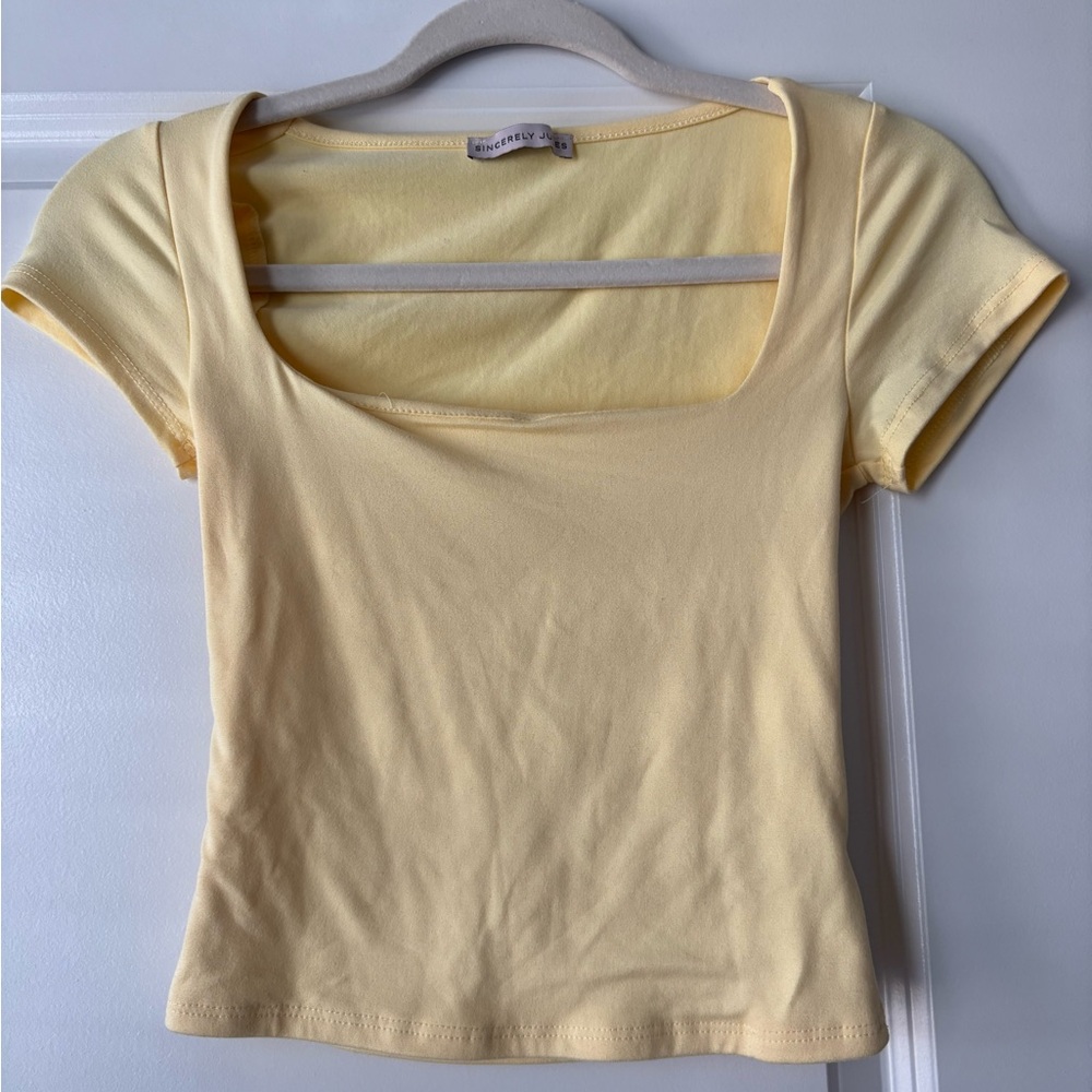 Sincerely Jules Light Yellow Short Sleeve Top
